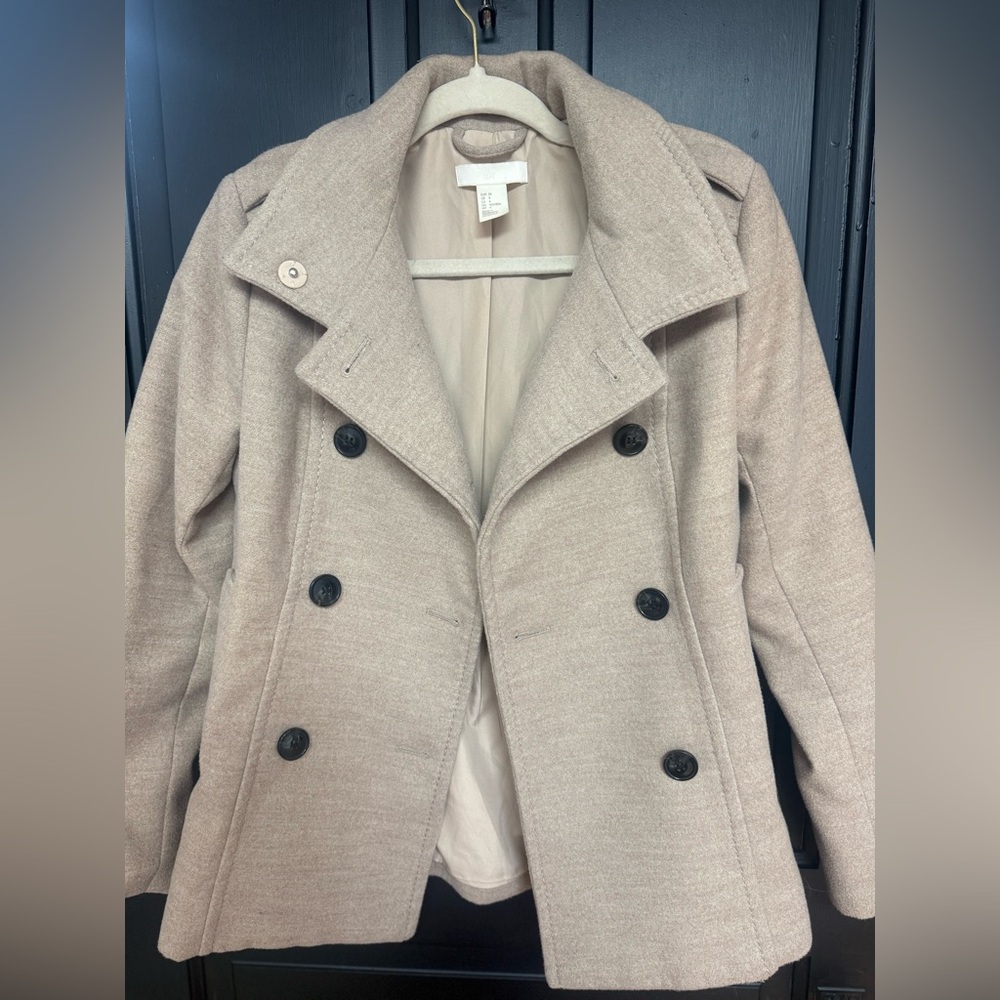 H&M Beige Double-Breasted Coat